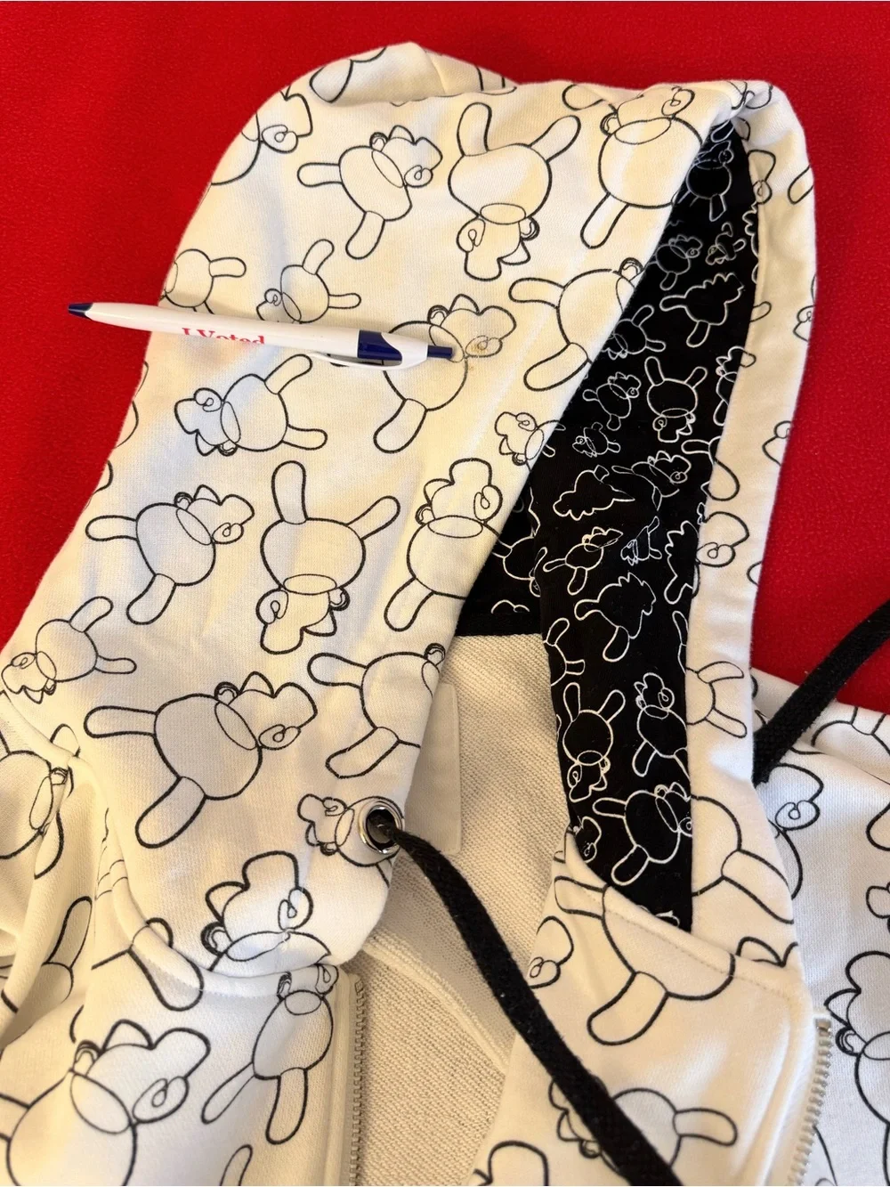 RARE-Kidrobot Dunny Print Logo 129 Of 200 Limited Edition Zip Up Hoodie XXL Mens